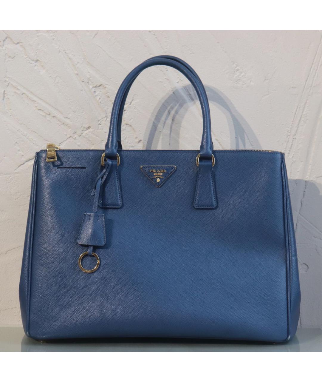 PRADA Синяя кожаная сумка тоут, фото 2