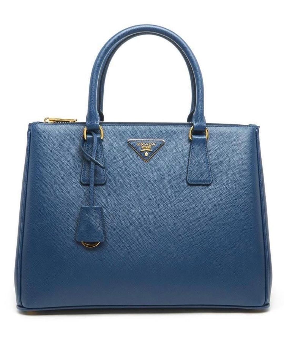 PRADA Синяя кожаная сумка тоут, фото 9