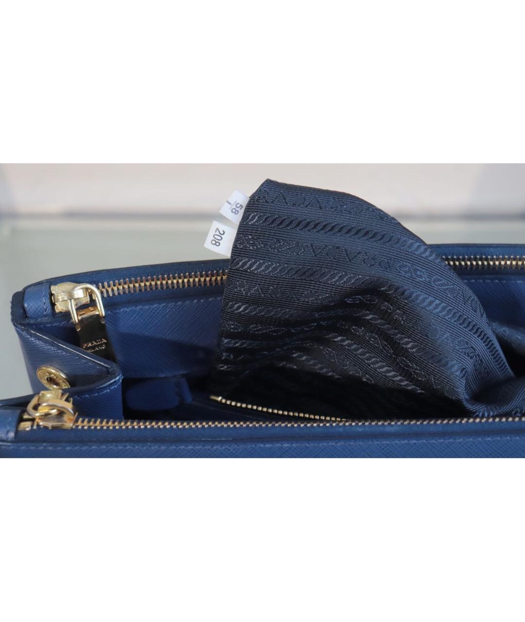 PRADA Синяя кожаная сумка тоут, фото 8