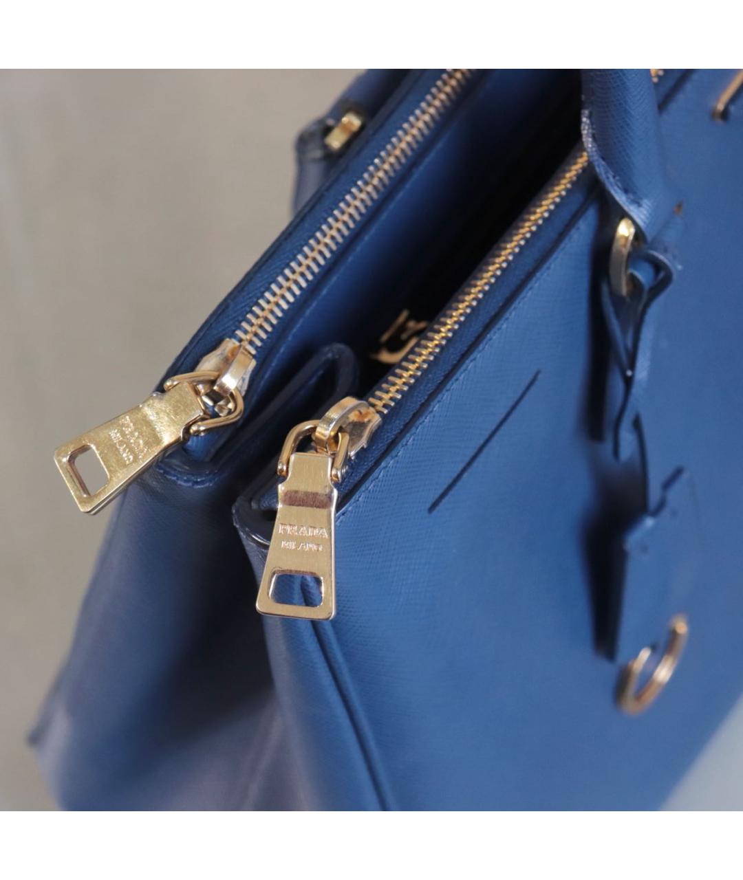 PRADA Синяя кожаная сумка тоут, фото 7