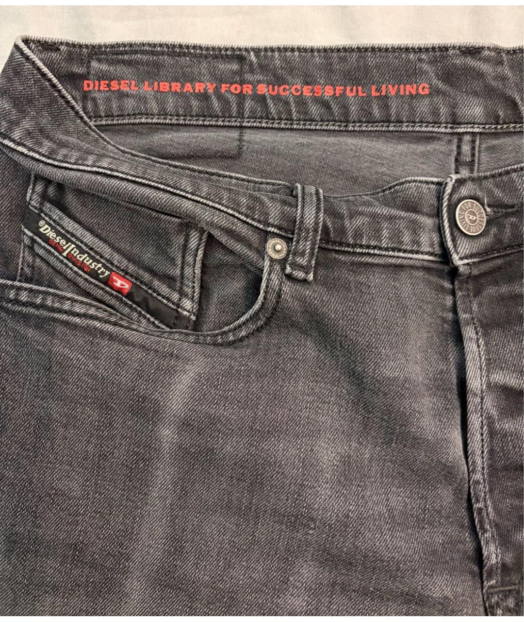 DIESEL Черные хлопковые джинсы скинни, фото 3