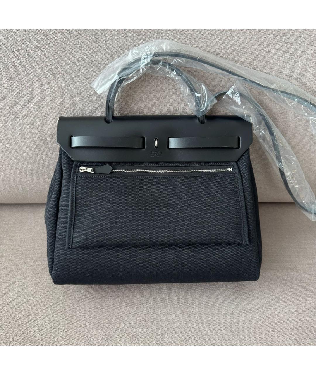 HERMES Черная тканевая сумка через плечо, фото 5