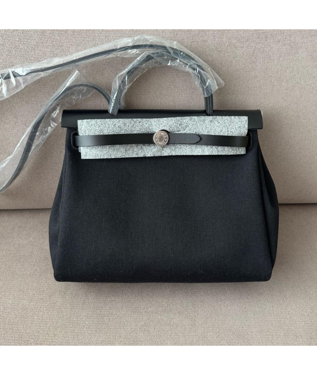 HERMES Черная тканевая сумка через плечо, фото 4