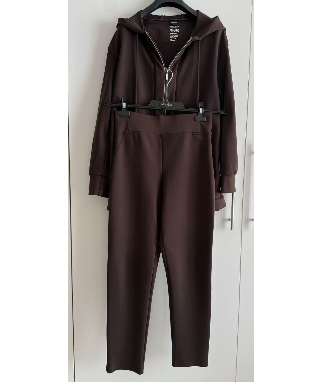 MAX MARA Коричневый синтетический костюм с брюками, фото 3