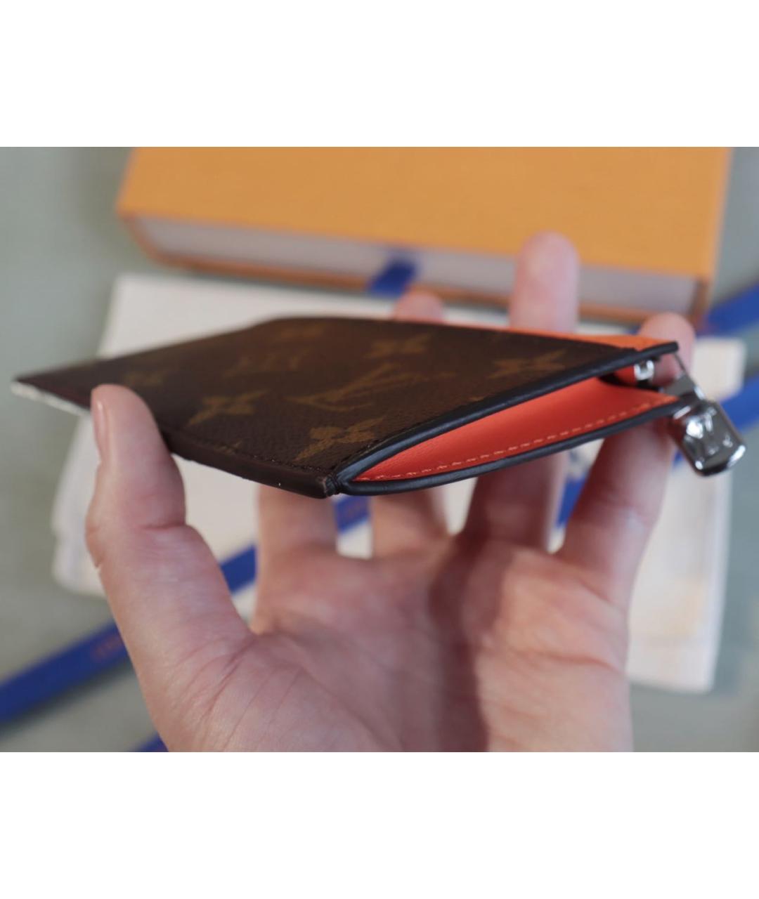 LOUIS VUITTON Коричневый кожаный кардхолдер, фото 4