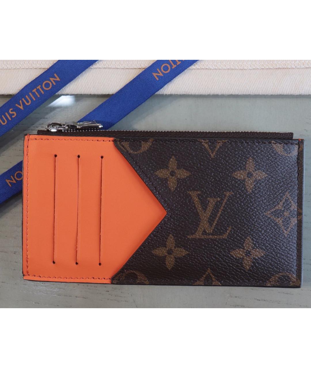 LOUIS VUITTON Коричневый кожаный кардхолдер, фото 3