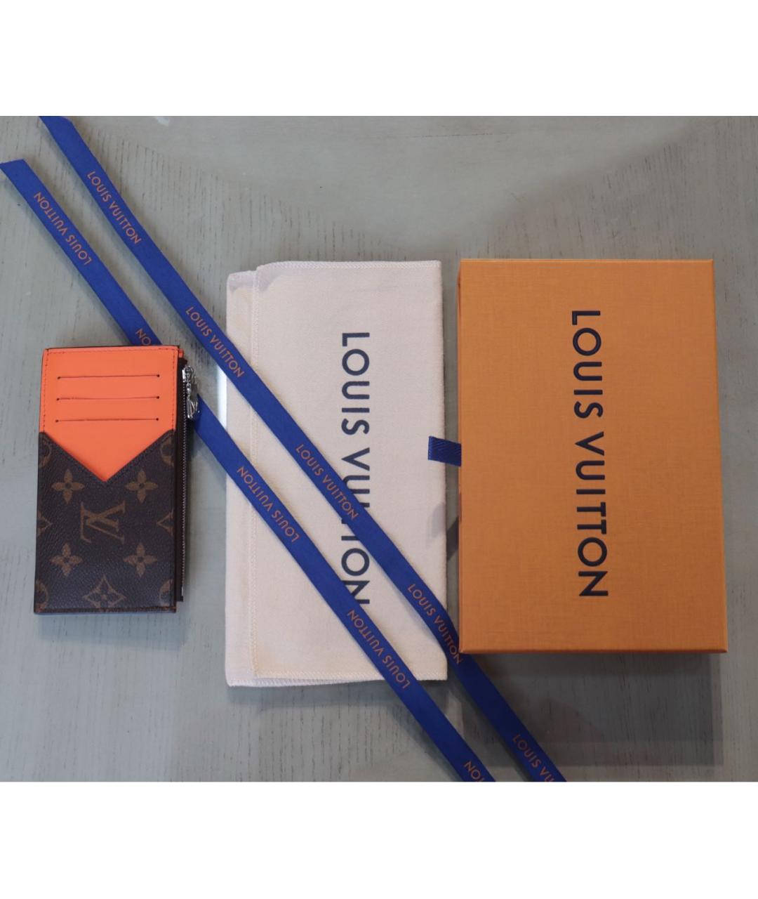 LOUIS VUITTON Коричневый кожаный кардхолдер, фото 8