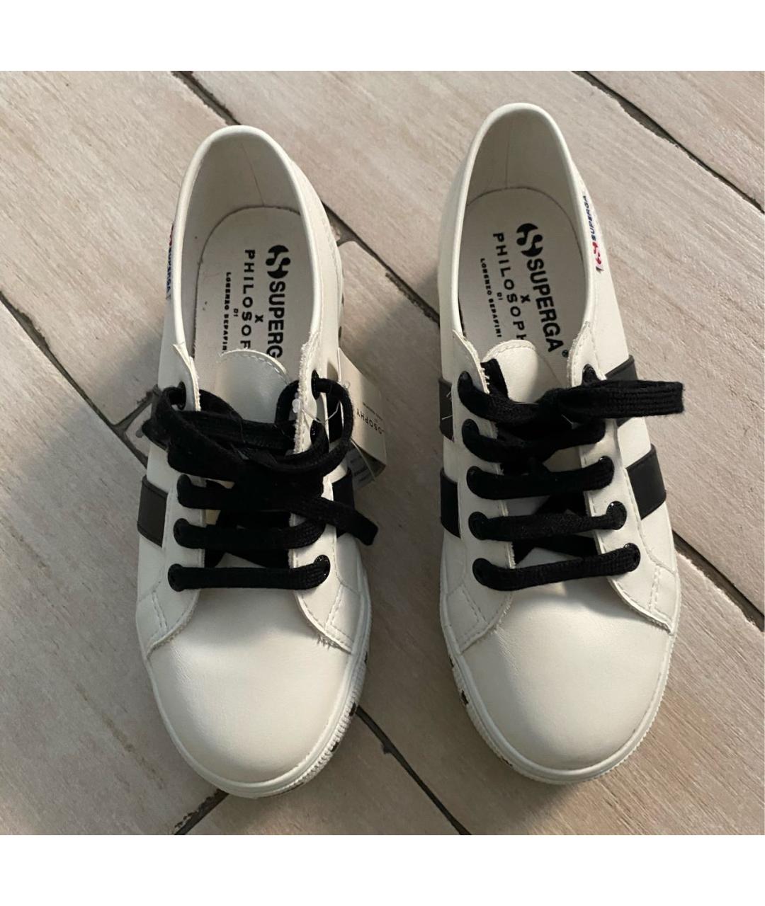 PHILOSOPHY DI LORENZO SERAFINI Белые кеды из искусственной кожи, фото 6