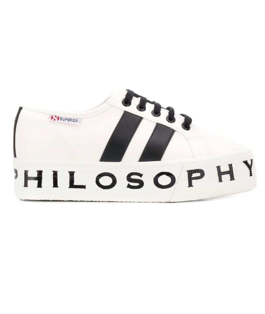 PHILOSOPHY DI LORENZO SERAFINI Белые кеды из искусственной кожи, фото 9