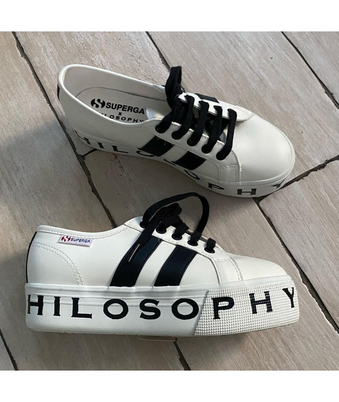 PHILOSOPHY DI LORENZO SERAFINI Белые кеды из искусственной кожи, фото 4