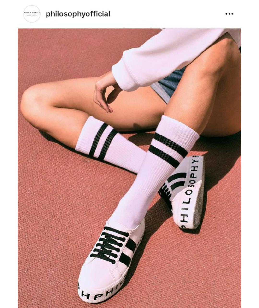 PHILOSOPHY DI LORENZO SERAFINI Белые кеды из искусственной кожи, фото 3