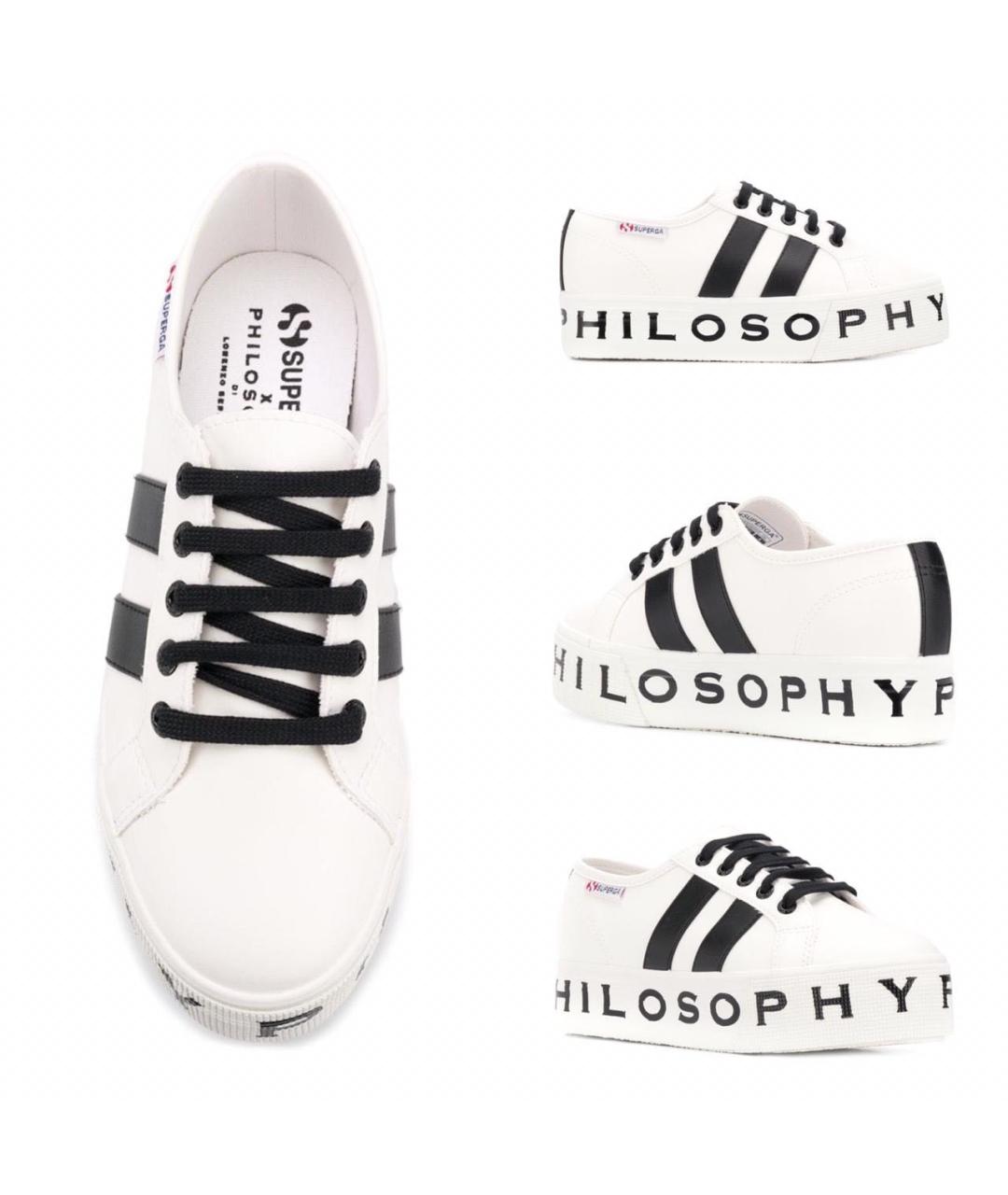 PHILOSOPHY DI LORENZO SERAFINI Белые кеды из искусственной кожи, фото 2