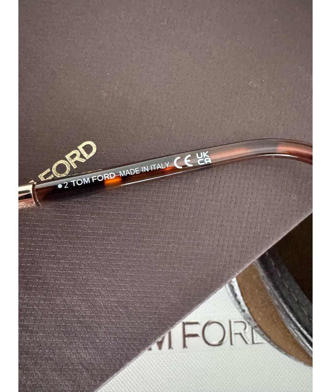 TOM FORD Коричневые металлические солнцезащитные очки, фото 8