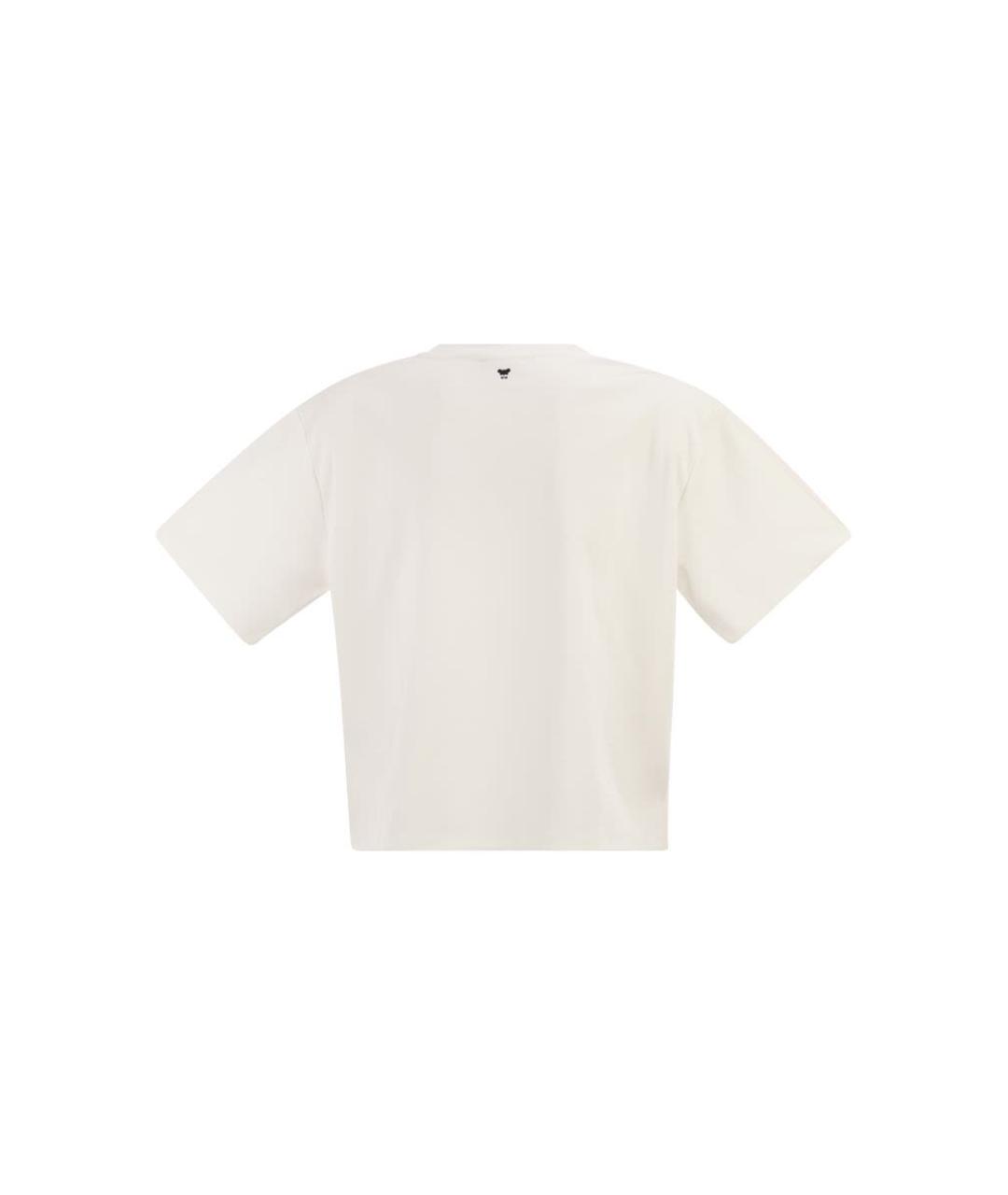 WEEKEND MAX MARA Белая хлопковая футболка, фото 2