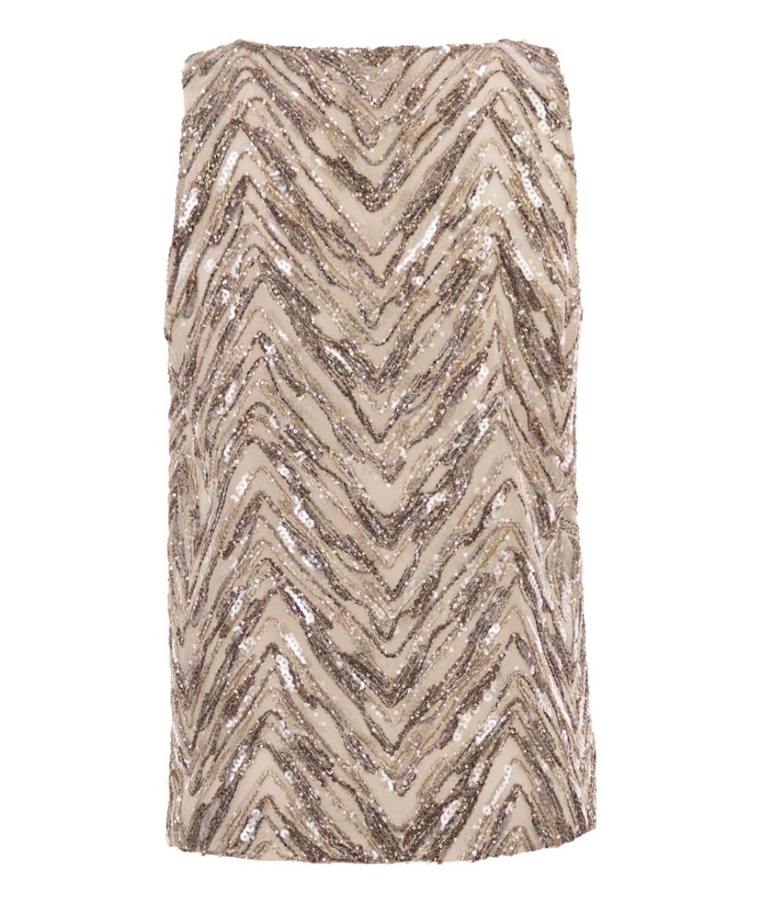 BRUNELLO CUCINELLI Бежевая шелковая майка, фото 2