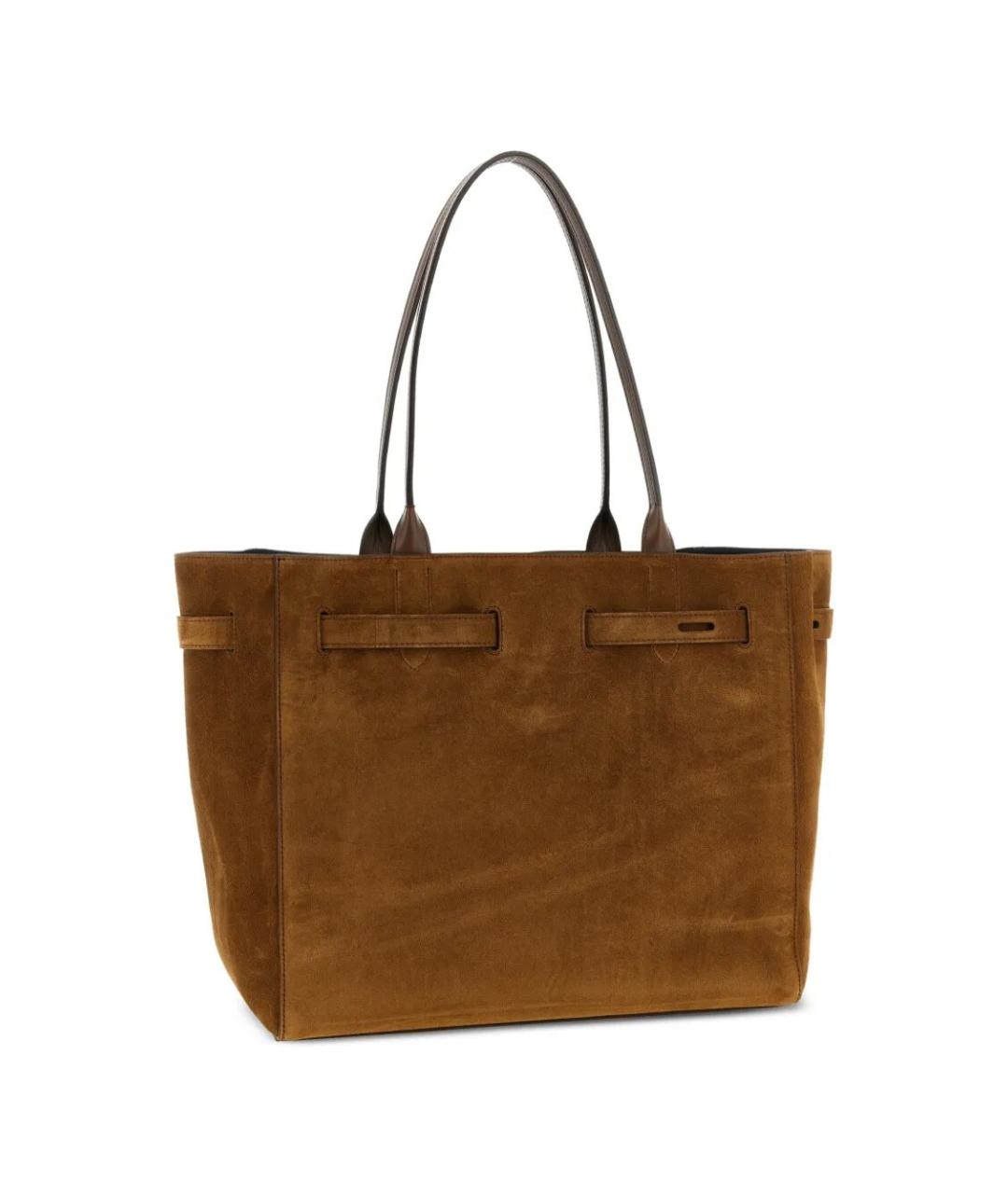 TOM FORD Коричневая замшевая сумка тоут, фото 4