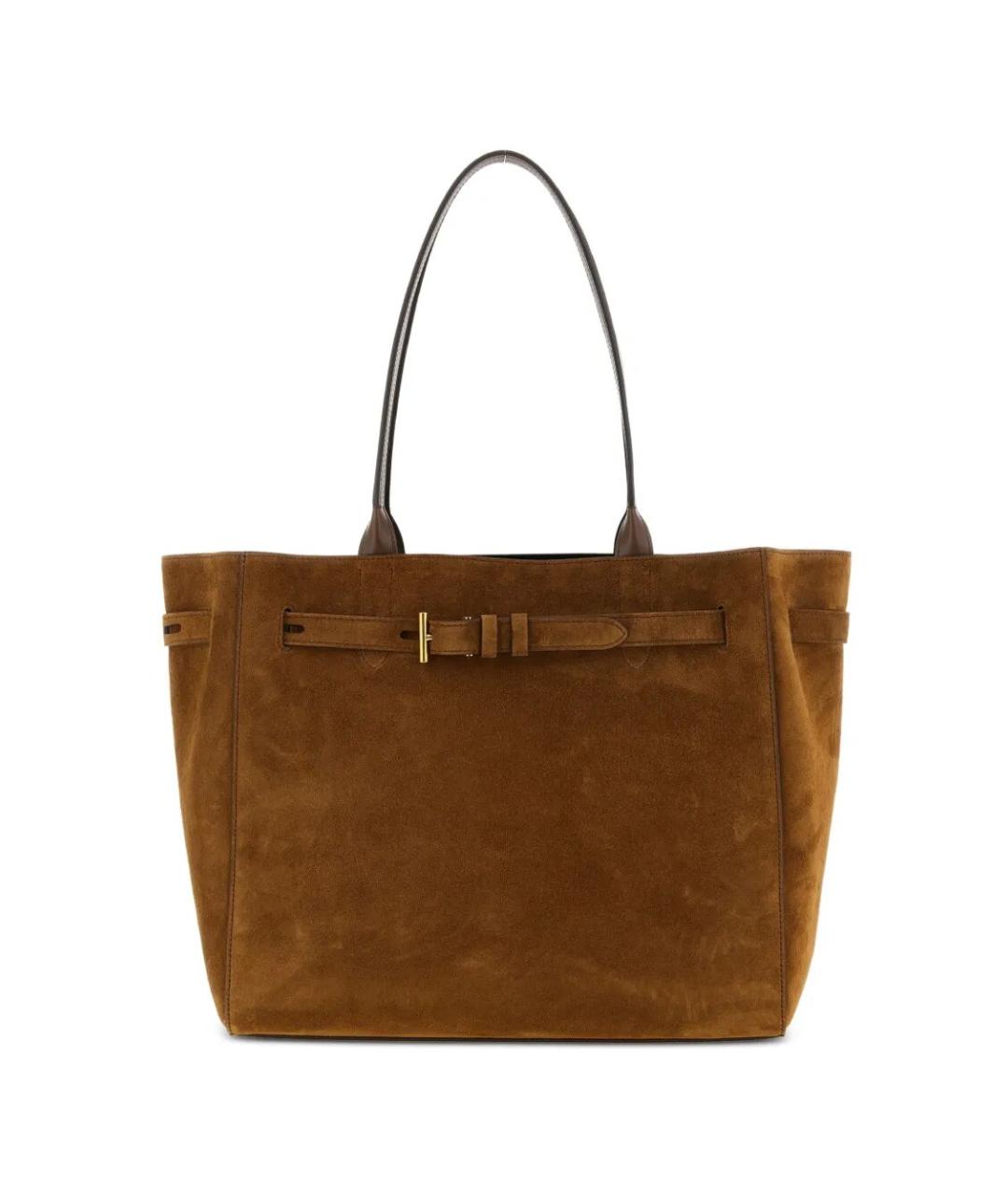 TOM FORD Коричневая замшевая сумка тоут, фото 1