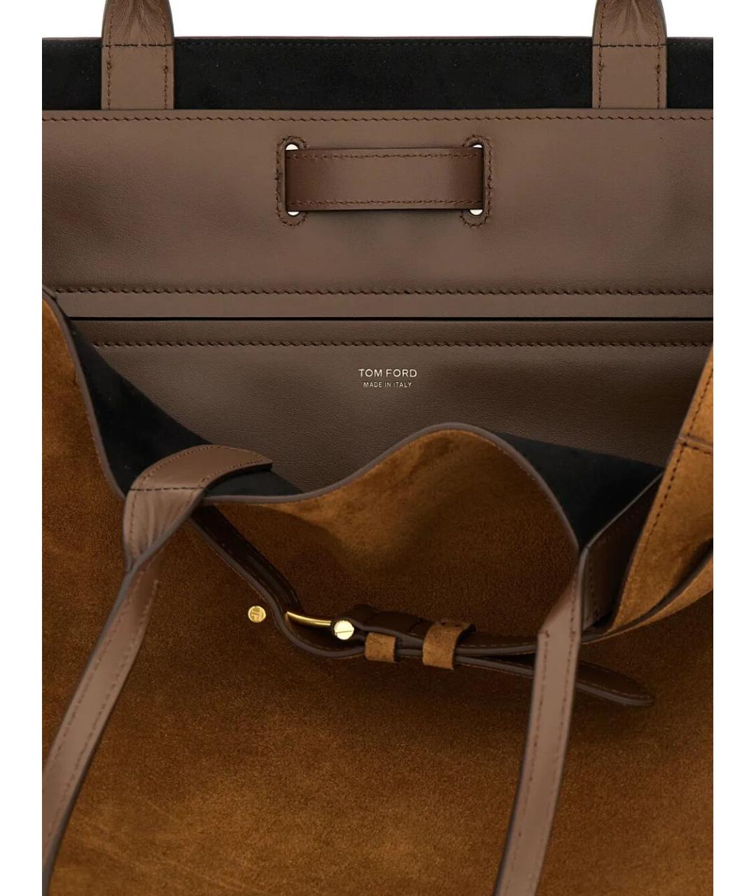 TOM FORD Коричневая замшевая сумка тоут, фото 2