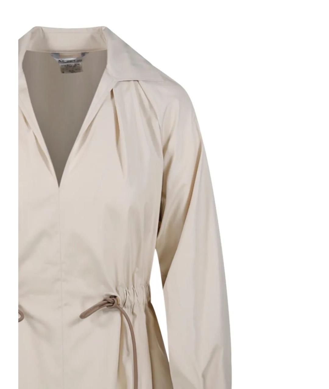 MAX MARA Бежевое хлопковое повседневное платье, фото 3