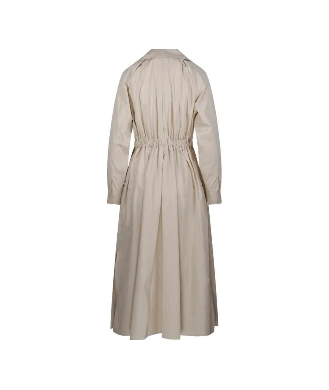 MAX MARA Бежевое хлопковое повседневное платье, фото 2