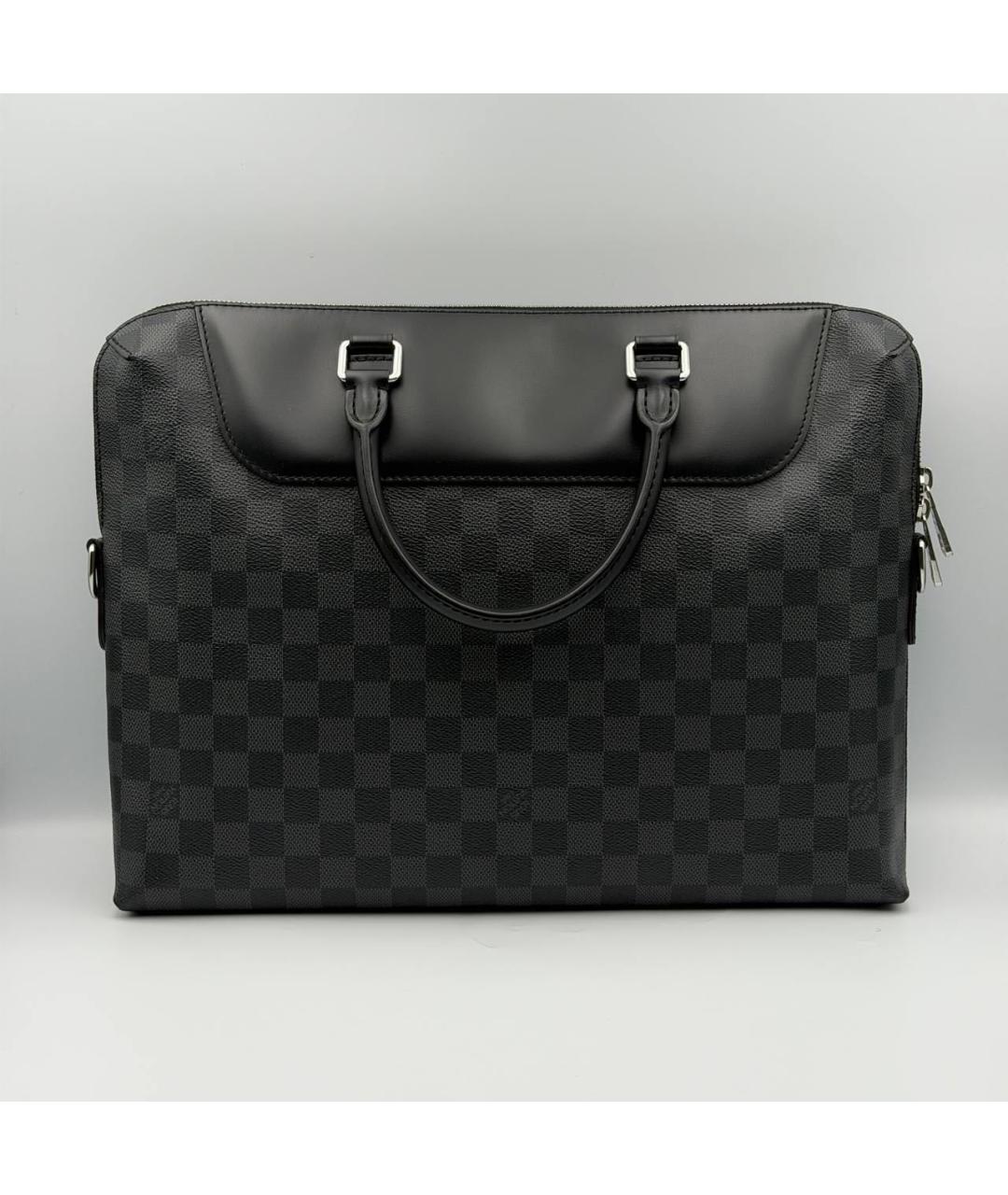 LOUIS VUITTON Антрацитовый портфель, фото 4