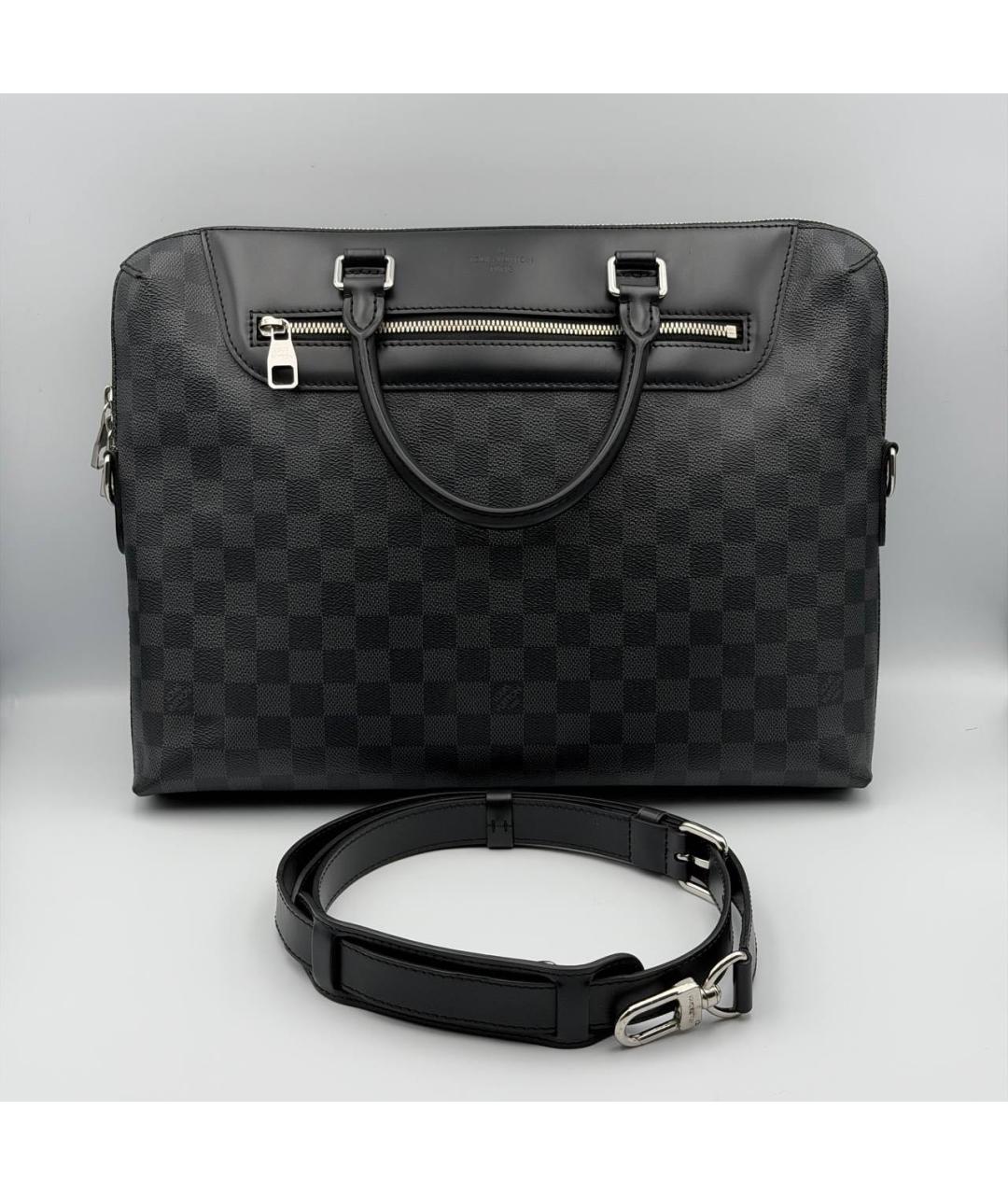LOUIS VUITTON Антрацитовый портфель, фото 2