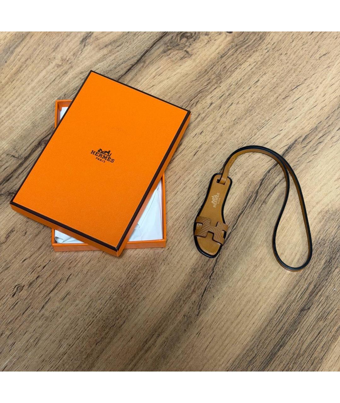 HERMES Коричневый брелок, фото 4
