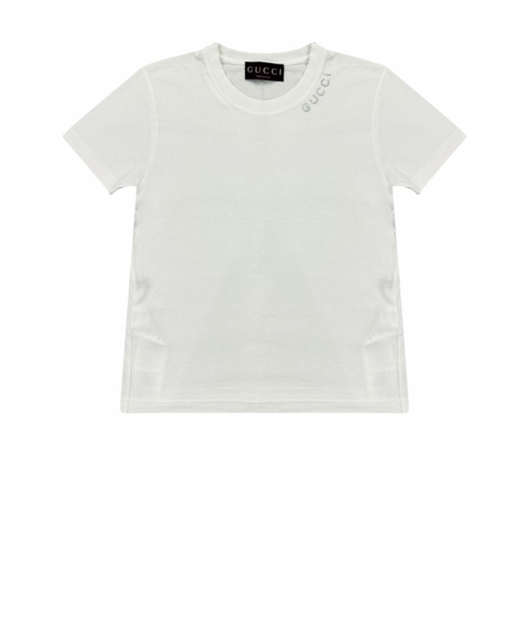 GUCCI Белая хлопковая футболка, фото 6