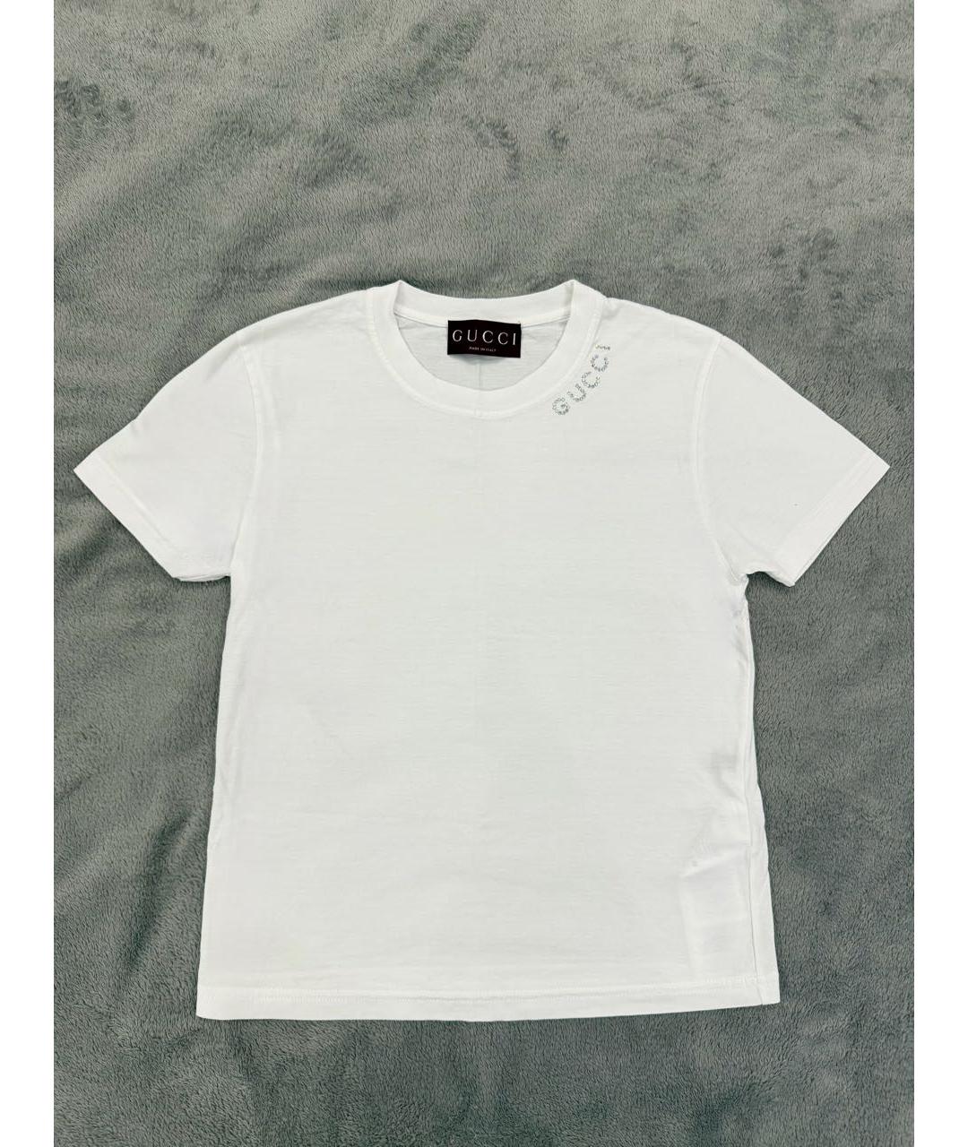 GUCCI Белая хлопковая футболка, фото 5