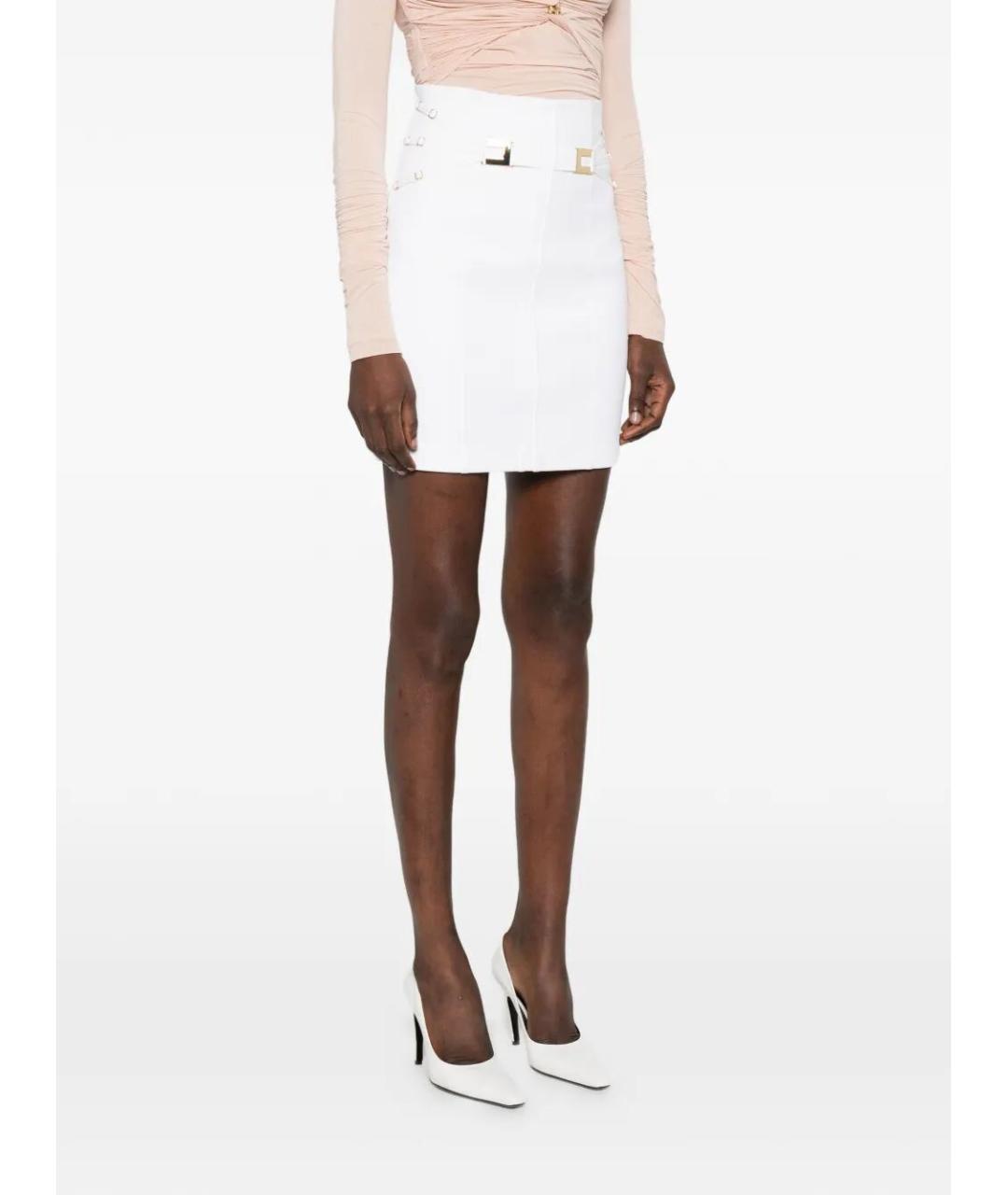 ELISABETTA FRANCHI Белая полиэстеровая юбка мини, фото 5