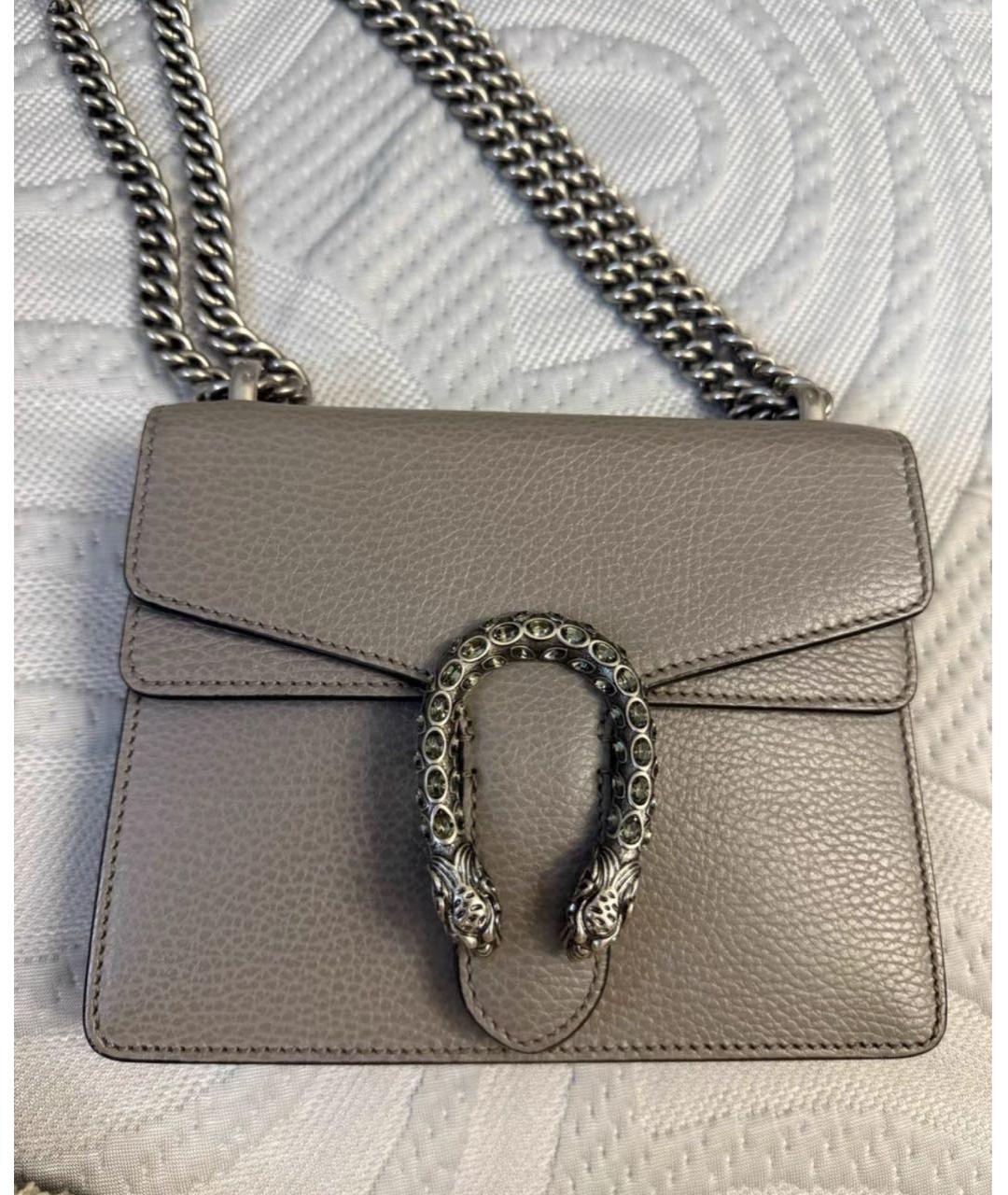 GUCCI Бежевая кожаная сумка через плечо, фото 4