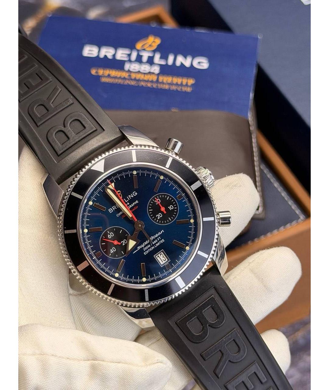 BREITLING Темно-синие металлические часы, фото 4
