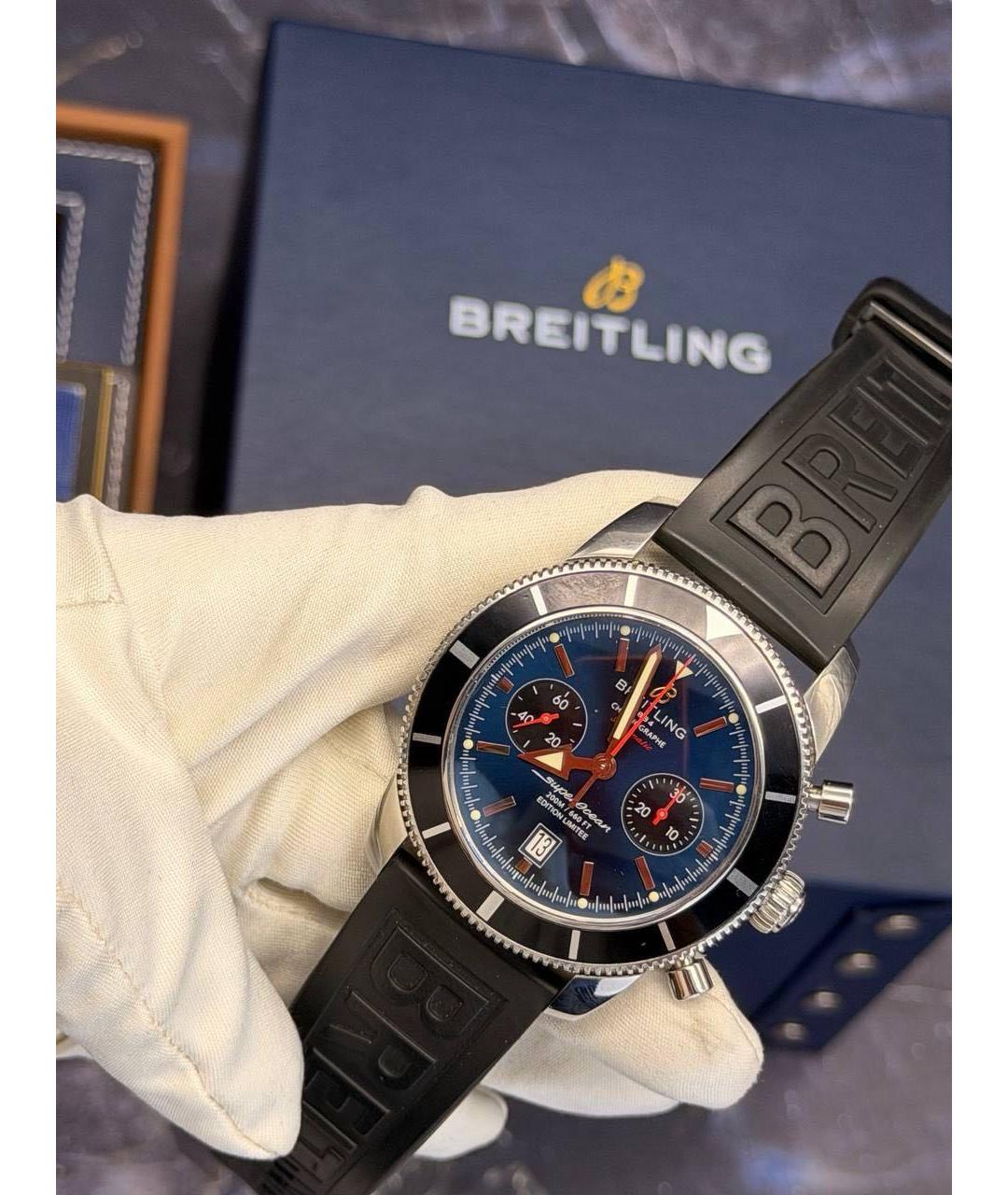 BREITLING Темно-синие металлические часы, фото 2