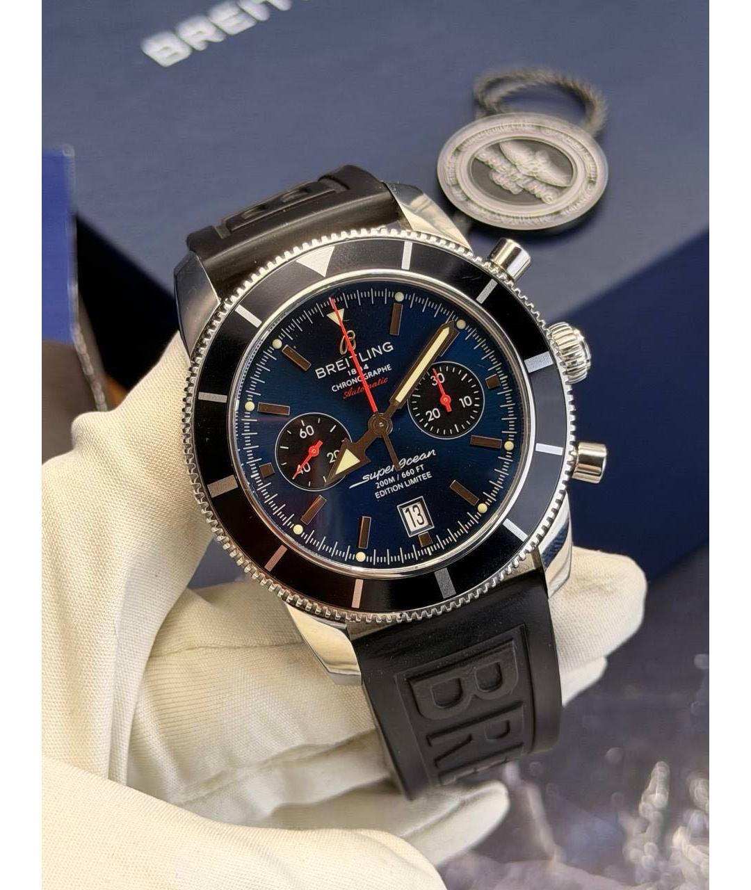 BREITLING Темно-синие металлические часы, фото 3