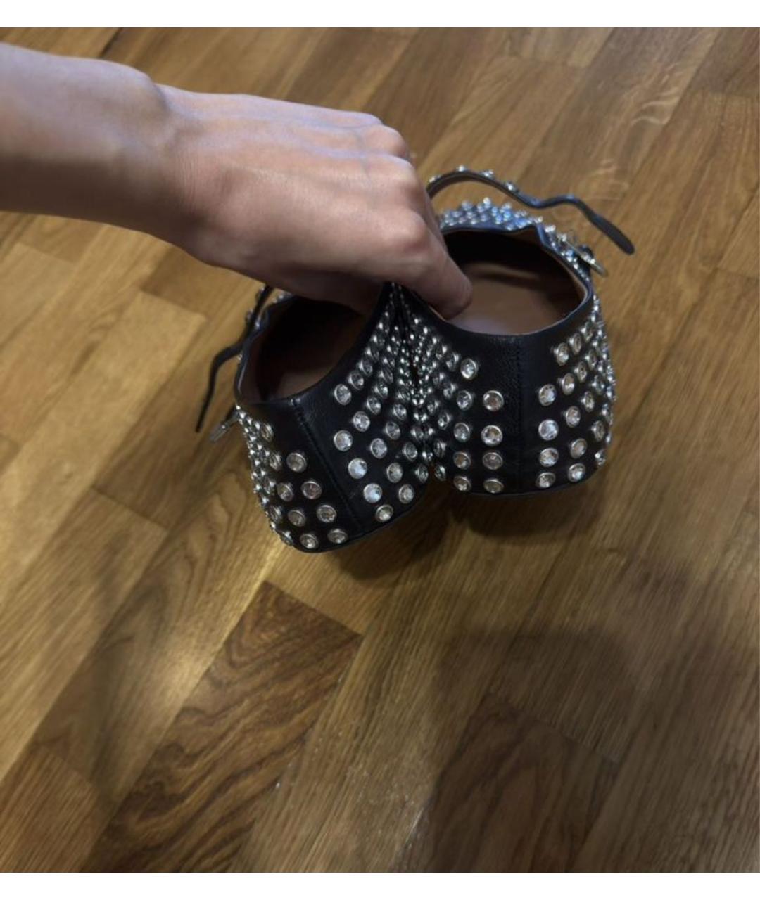 ALAIA Черные кожаные балетки, фото 3