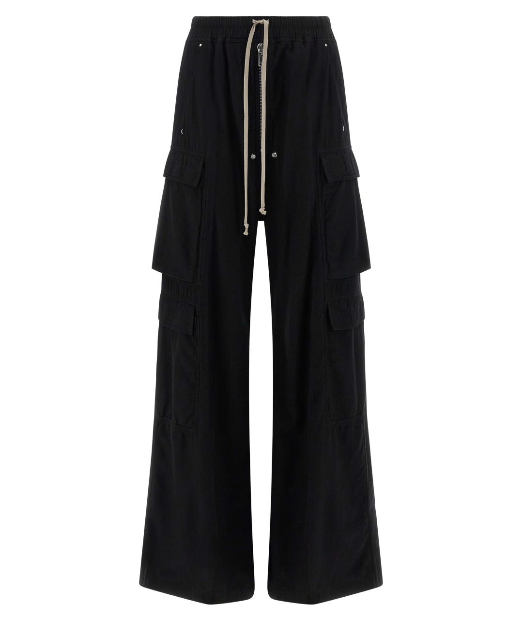 RICK OWENS DRKSHDW Черные хлопковые брюки широкие, фото 1