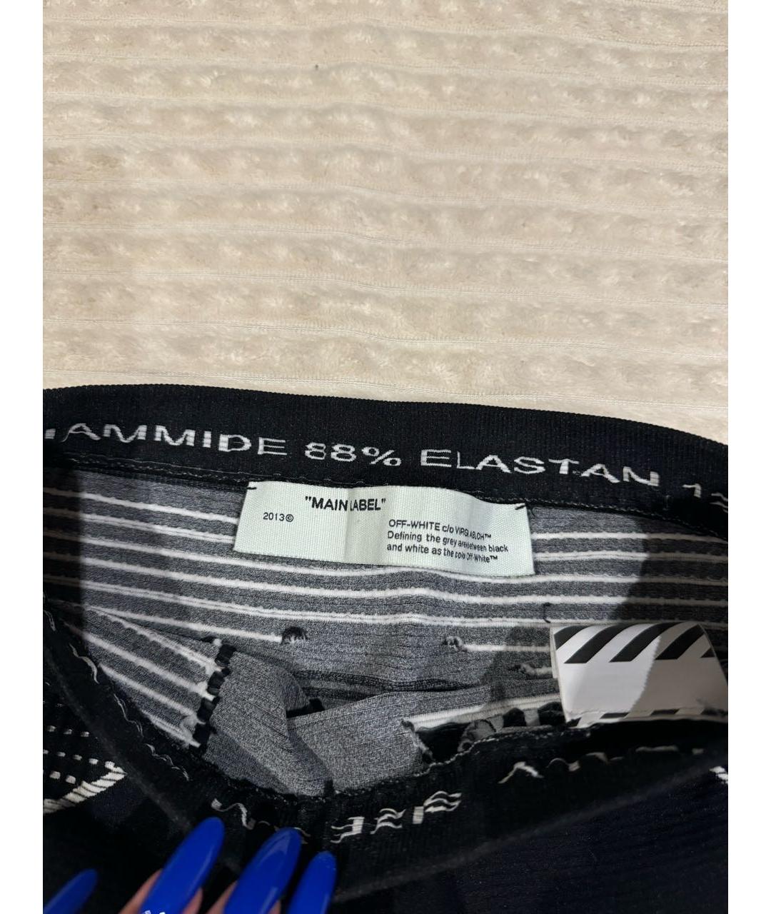 OFF-WHITE Черные полиамидовые леггинсы и велосипедки, фото 3