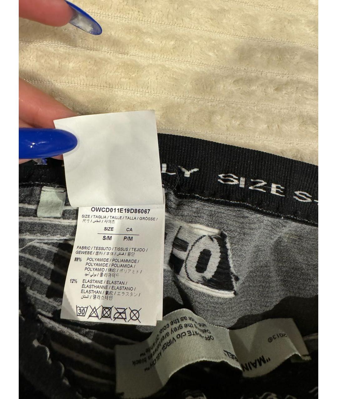 OFF-WHITE Черные полиамидовые леггинсы и велосипедки, фото 6