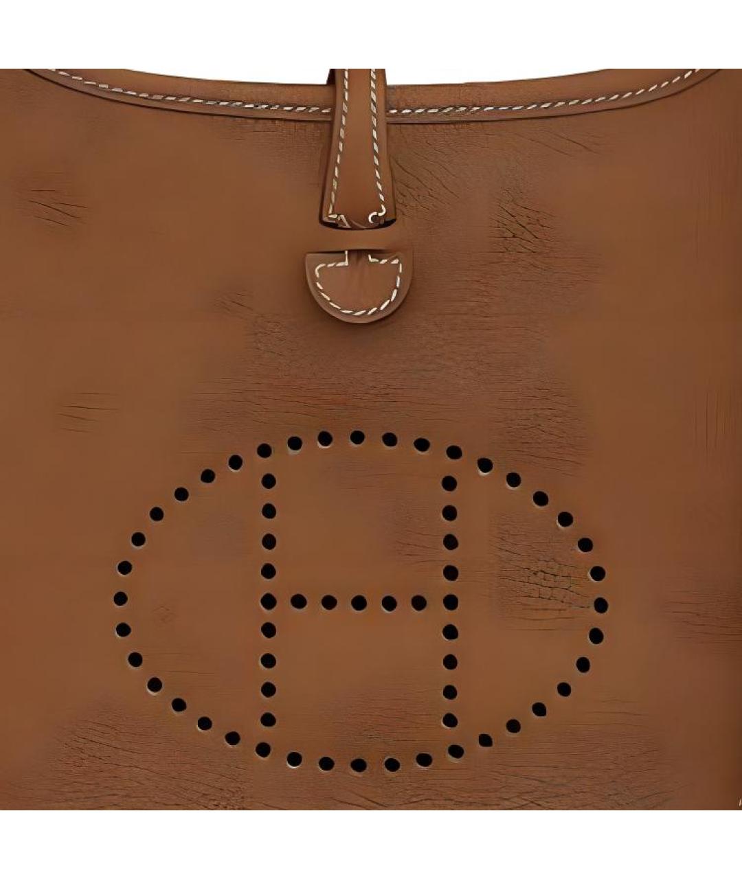 HERMES Коричневая кожаная сумка через плечо, фото 5