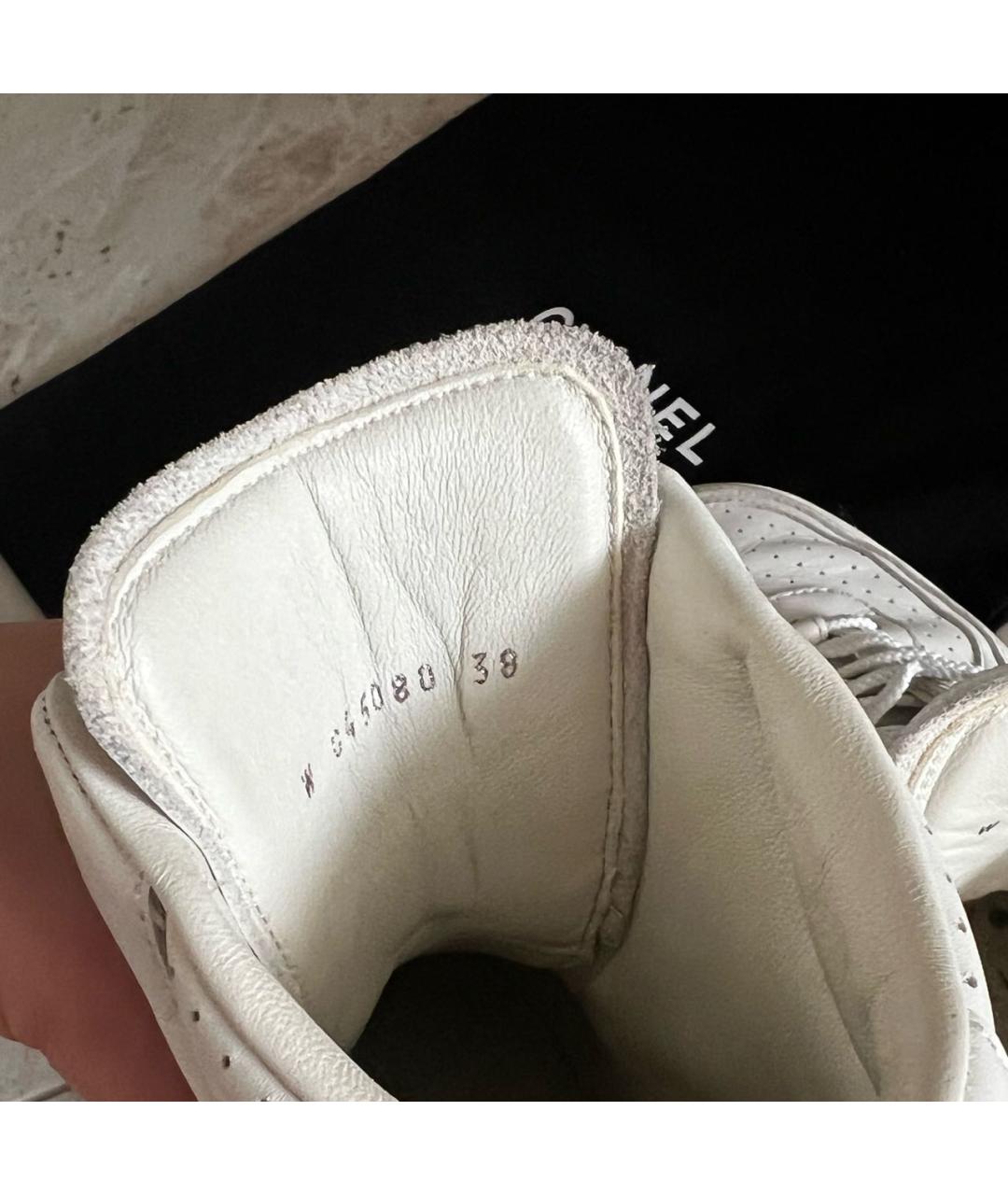 CHANEL Белые кожаные кеды, фото 8