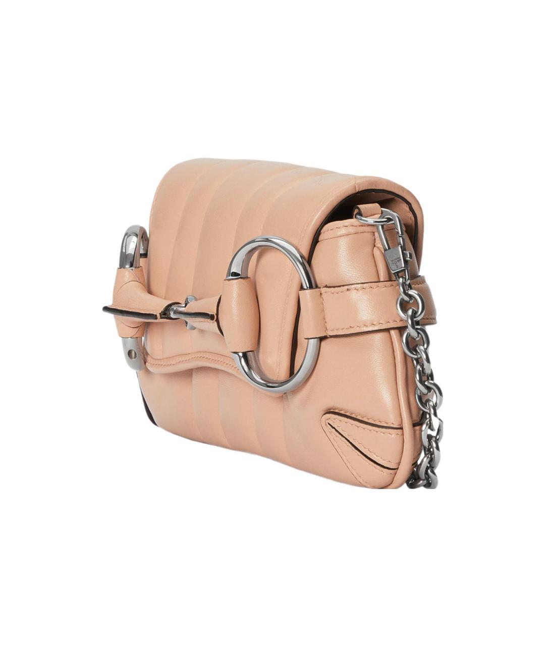 GUCCI Бежевая кожаная сумка через плечо, фото 4