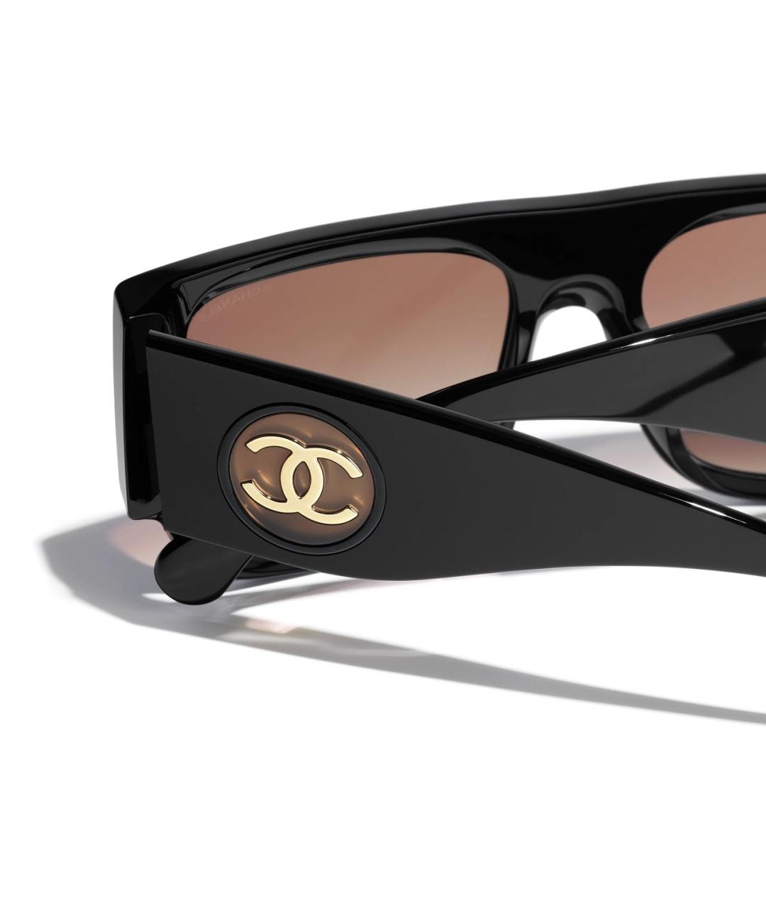 CHANEL Черные пластиковые солнцезащитные очки, фото 4