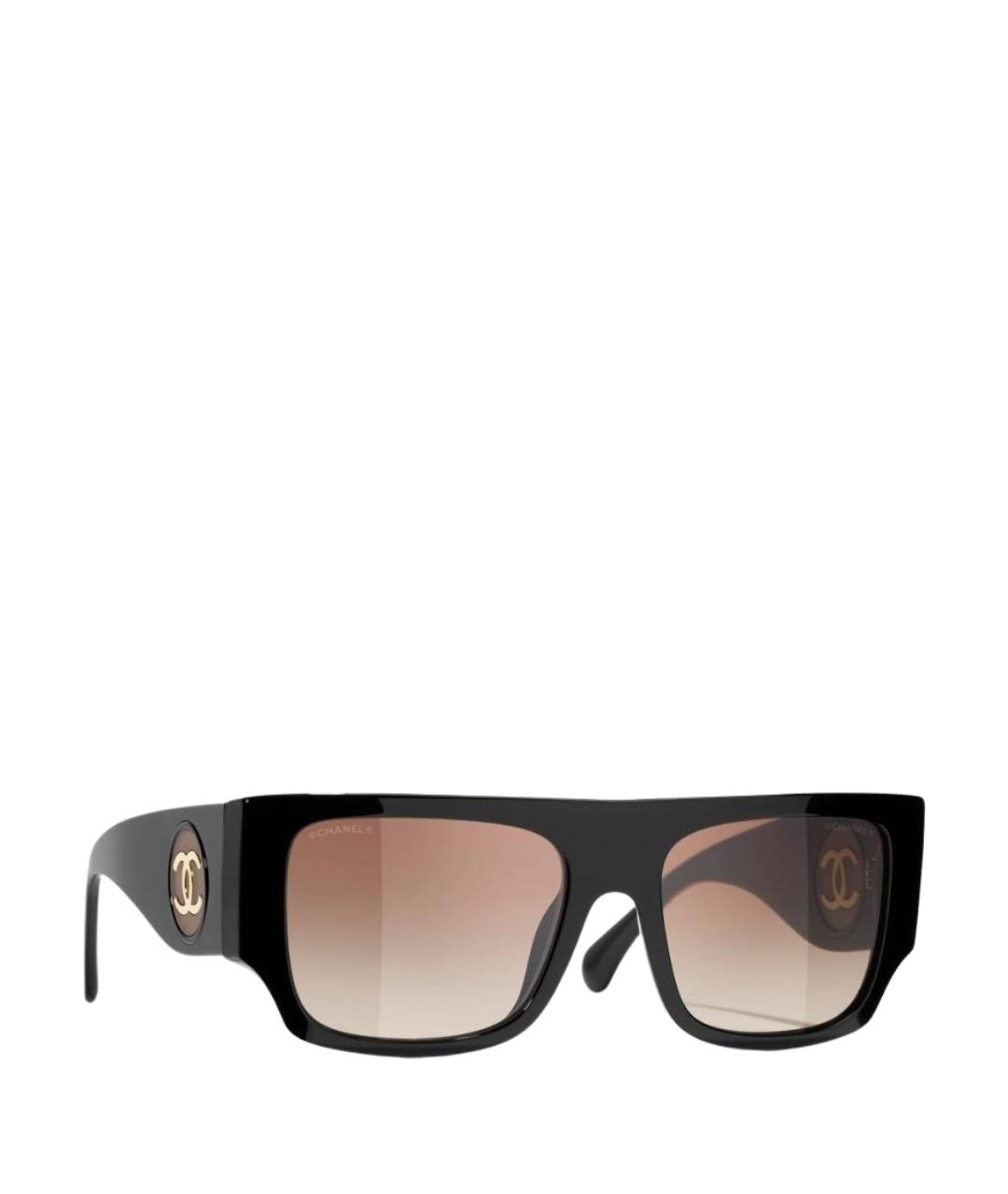 CHANEL Черные пластиковые солнцезащитные очки, фото 1