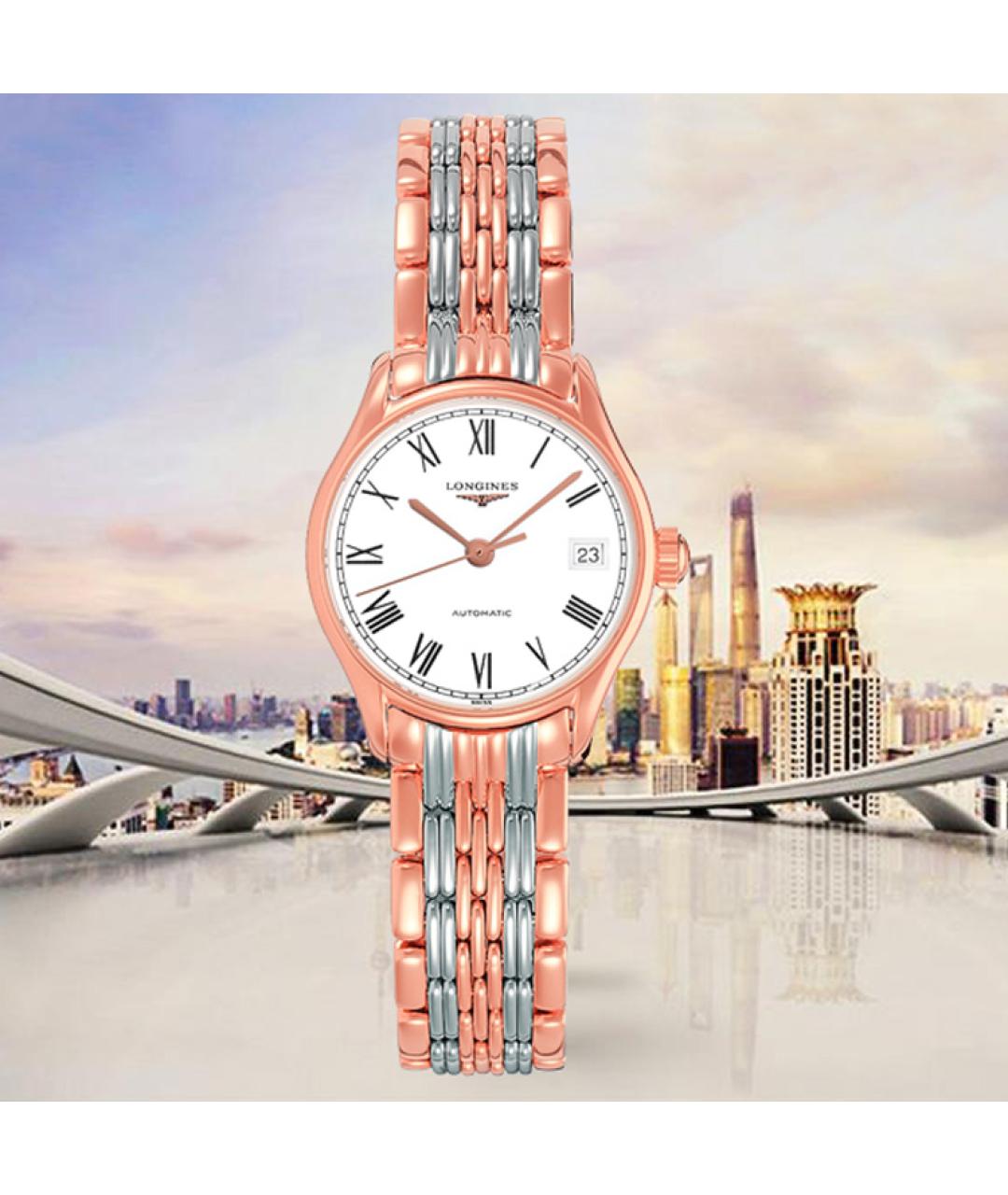 LONGINES Белые стальные часы, фото 3