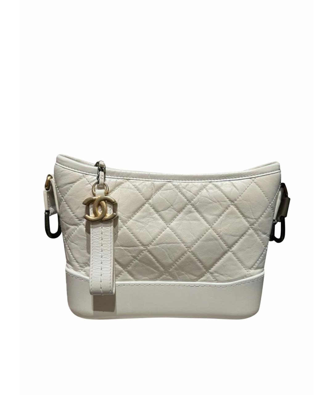 CHANEL Белая кожаная сумка через плечо, фото 7