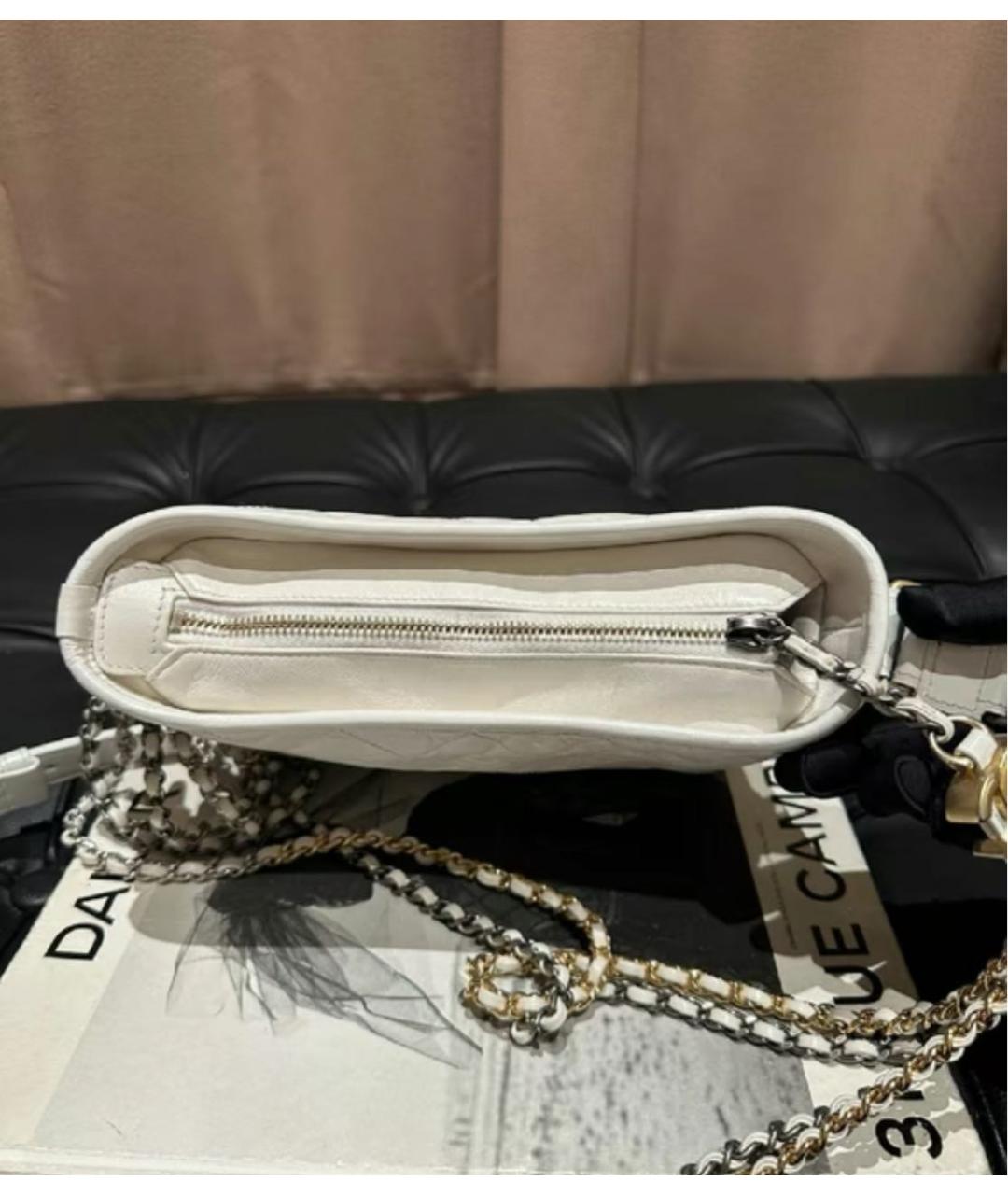 CHANEL Белая кожаная сумка через плечо, фото 3
