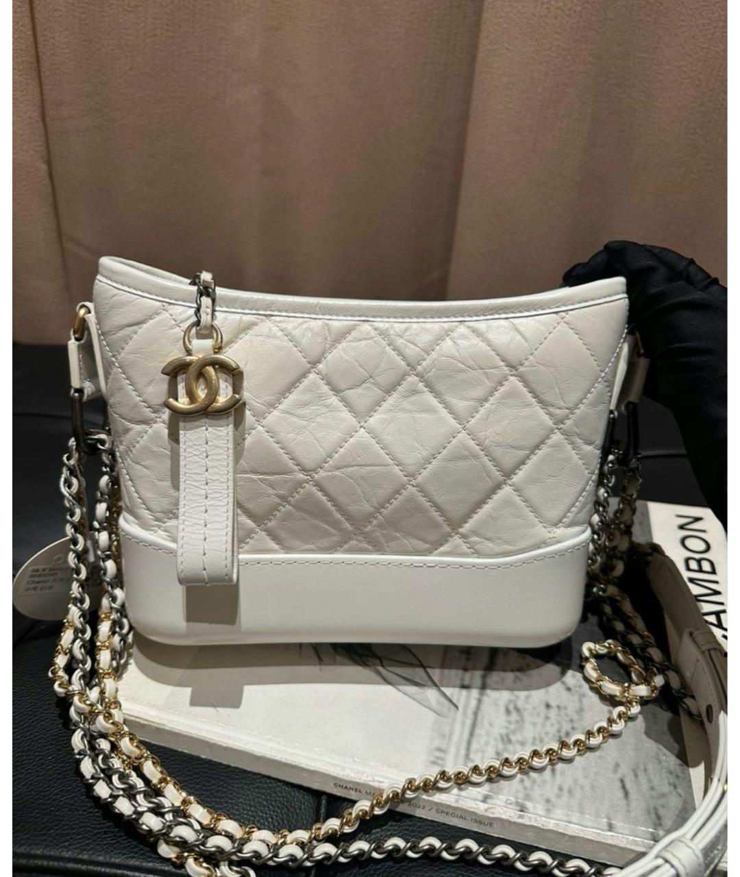 CHANEL Белая кожаная сумка через плечо, фото 6