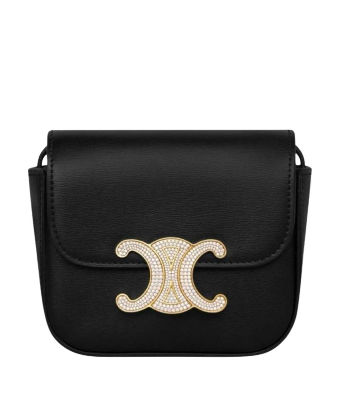 CELINE Черная кожаная сумка через плечо, фото 1