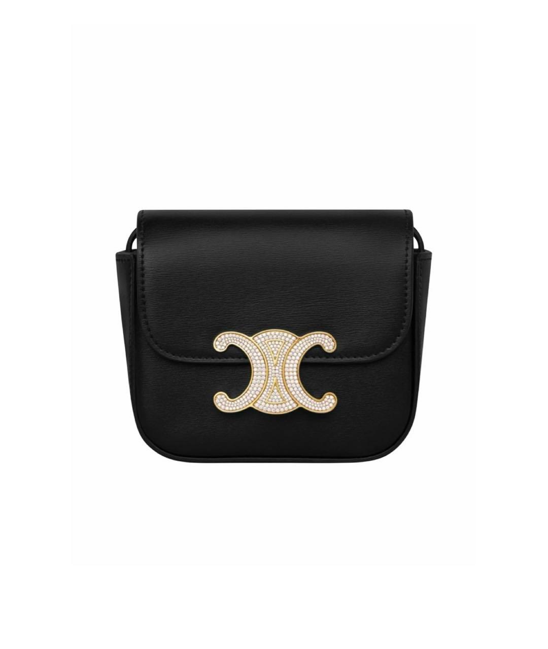 CELINE Черная кожаная сумка через плечо, фото 8