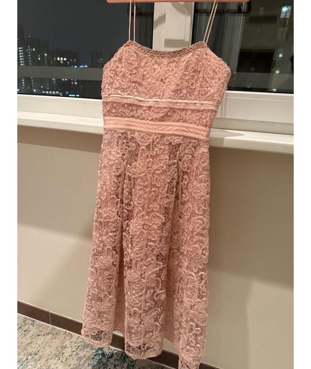 SELF-PORTRAIT Розовое кружевное вечернее платье, фото 9